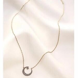 Stella & Dot Pave Crescent Necklace